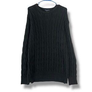 Blumarine Cableknit Fisherman Sweater Men’s Size XL X Large Black Cotton